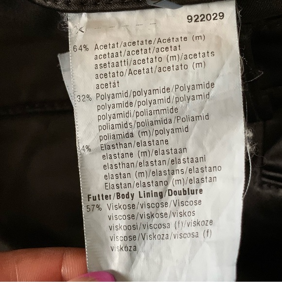 Vintage Basler Women’s Black Satin Pants Size Large High Rise Straight Leg - Picture 8 of 10